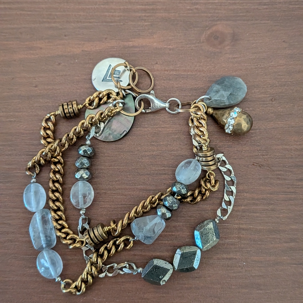 Elegant Gold and Silver Multi-Strand Bracelet